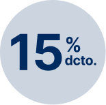 Ícono de descuento del 15% en Clínica Bíblica