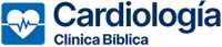 Logo de Cardiología de la Clínica Bíblica con ícono de corazón y línea de electrocardiograma. Logo de Cardiología de la Clínica Bíblica con ícono de corazón y línea de electrocardiograma.