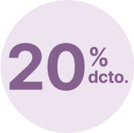 Ícono de descuento del 20% en Clínica Bíblica