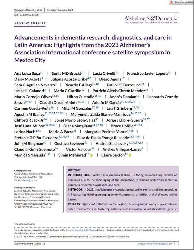 Advancements in dementia research, diagnostics, and care in Latin America: Highlights from the 2023 Alzheimer’s Association International conference satellite symposium in Mexico City